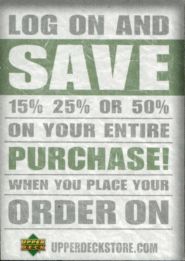 2006-07 Upper Deck Baseball Card #NNO Upperdeckstore.com Promo Code
