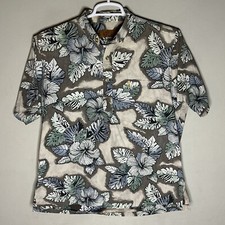 Vintage Island Traditions Of Hawaii Men  s Large Floral Cotton Hawaiian Shirt