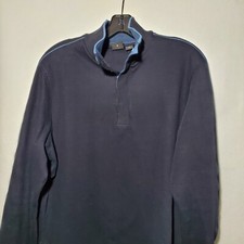 Hugo Boss Sweatshirt 1/4 Snap Button Pullover Men  s Medium Regular Fit Blue