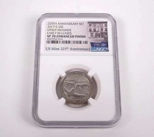 2017-S Effigy Mounds ATB 25c NGC SP 70 Enhanced Finish ~ 225TH Anniversary Set