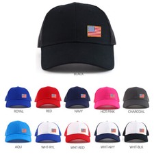 Small Side Yellow Flag American Patch Youth Size Mesh Baseball Cap- FREE SHIP