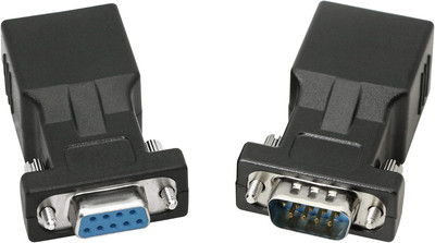 DB9 RS232 to RJ45 Extender, DB9 9-Pin Serial Port Female&Male to RJ45 CAT5 CAT6 