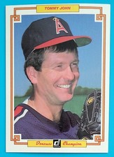 1984 Donruss Champion #36 Tommy John California Angels Jumbo Baseball Card