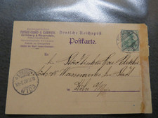 Alte Postkarte Deutschland 1902 gelaufen mit Briefmarke Fa. Grimberg Bochum Cöln