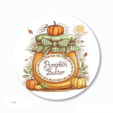 Fall Autumn Pumpkin Butter Jar Favors Scrapbook Stickers Envelope Seals