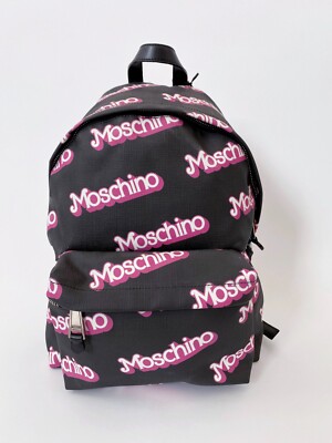 Moschino x Barbie Black Logo Backpack : Jeremy Scott bag authentic