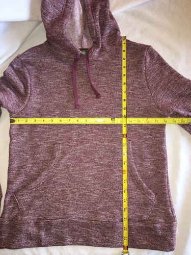 New NWT S Small Juniors Girls Heather Burgundy Red Plum Purple Pullover Hoodie - Picture 4 of 6