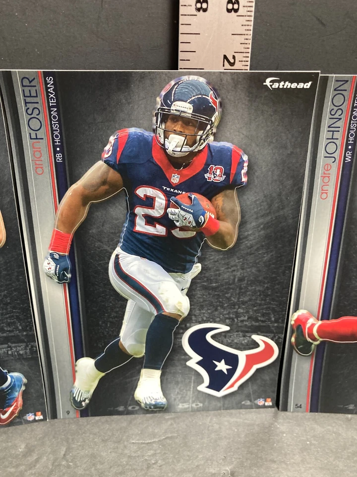 3 calcomanías intercambiables de la NFL Fathead 2013 de los Houston Texans Arian Foster Schaub Johnson Foto 3 de 4