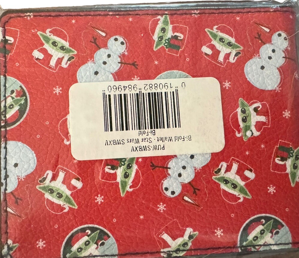 New In Box Buckle-Down Men's Bi-fold Wallet -   Cute Baby Yoda Winter Design