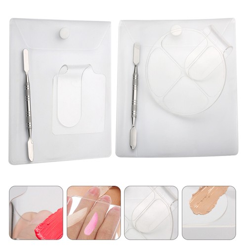 2 Sets Nail Polish Mixing Plate Handheld Cosmetic Makeup Mixing Tray