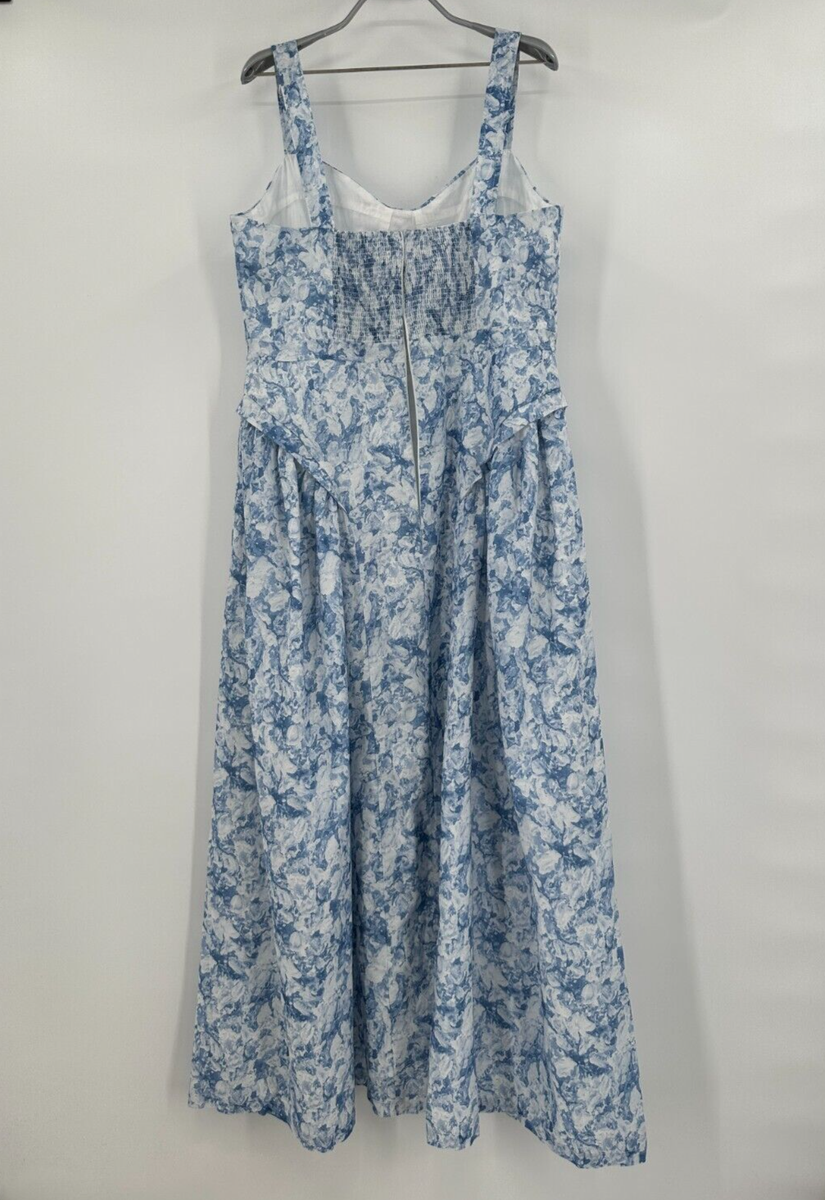 hyacinth house blue chintz clarice bows dress The Margot Dress | Pink Scallop Bow Chintz / XXL main image 1