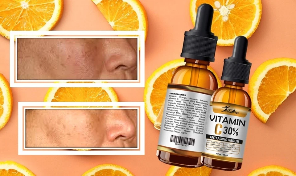 SUERO 30% VITAMINA C + E + RETINOL + ÁCIDO HIALURÓNICO (HA) ORGÁNICO ANTIENVEJECIMIENTO Foto 2 de 2