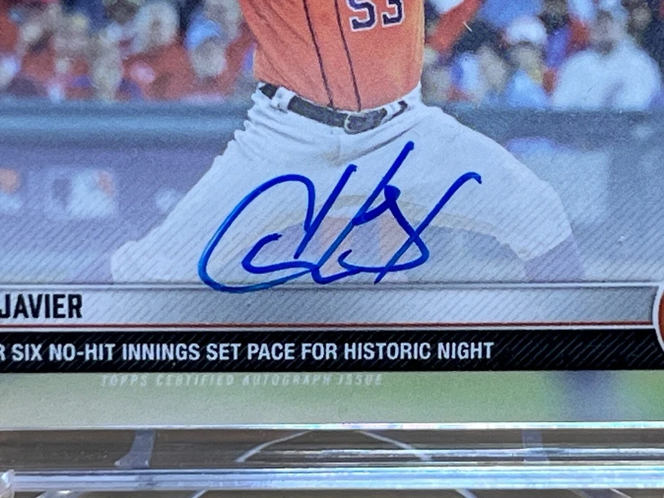 CHRISTIAN JAVIER * NO-HITTER AUTO * 2022 TOPPS NOW WORLD SERIES /99 1149A ASTROS - Image 2 of 4