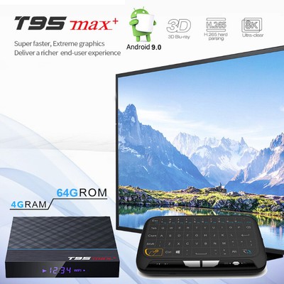 64GB T95 MAX+ Plus Android 9.0 Dual WiFi 8K UHD Bluetooth 4GB RAM TV Media Box