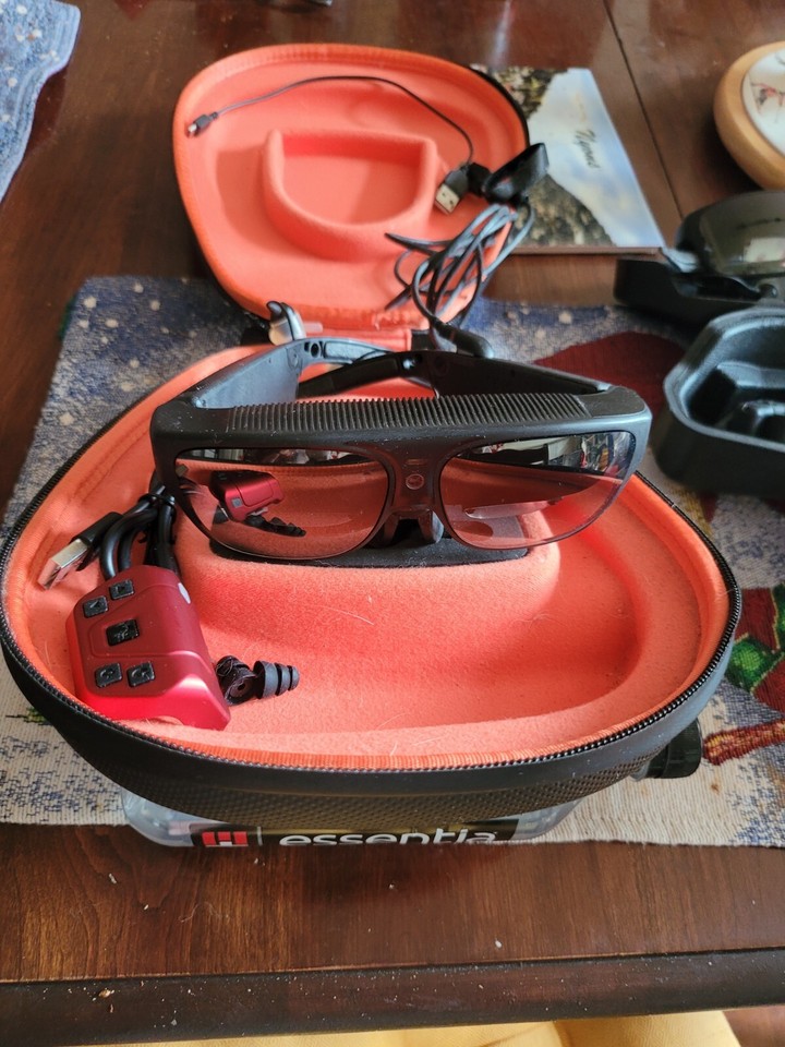 TWO PAIR ODG AR GLASSES W/TWO FINGER REMOTES BOTH MINT CONDITION CASES