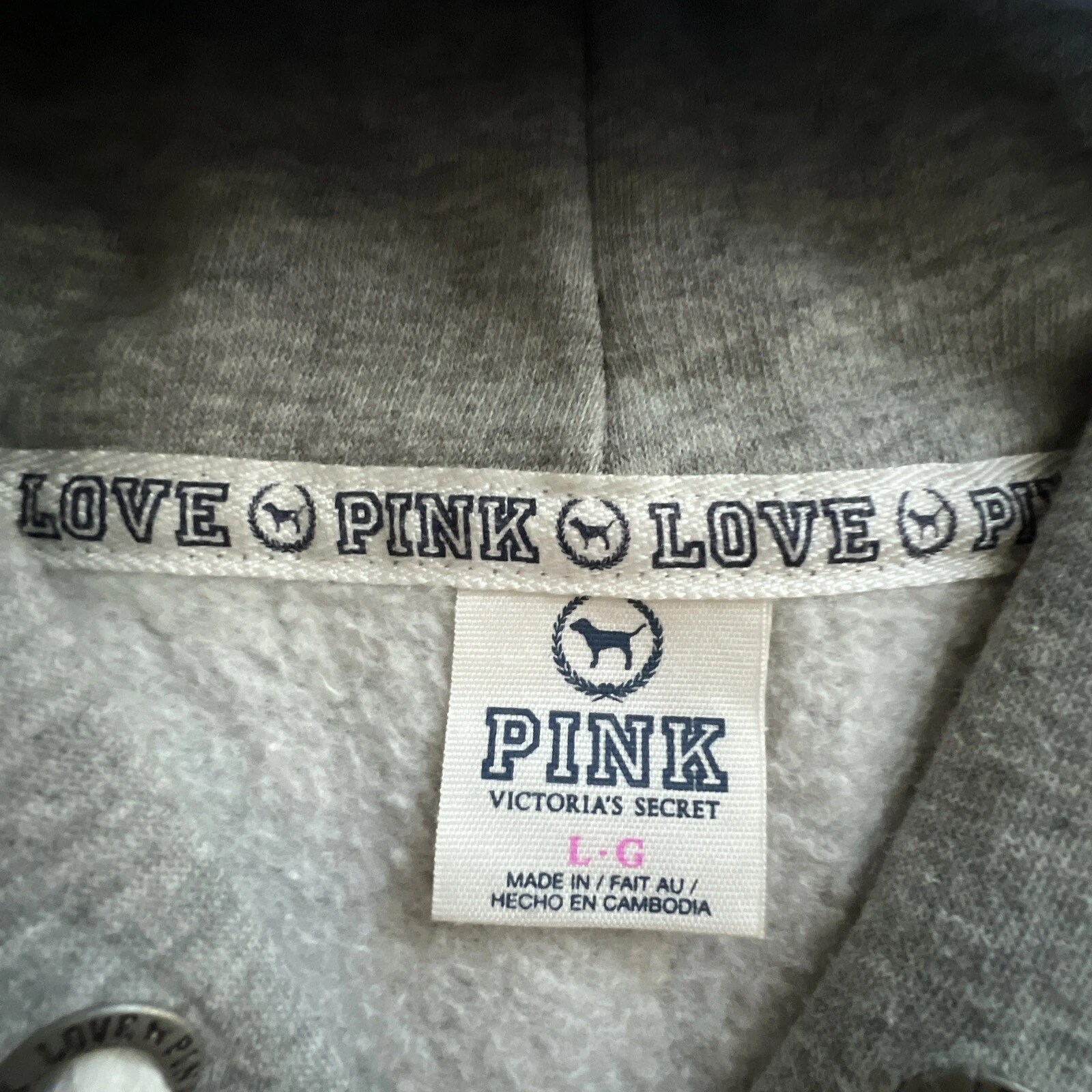 UNDERCOVER Victorias Secret rosa! Felpa con cappuccio con cerniera donna taglia large