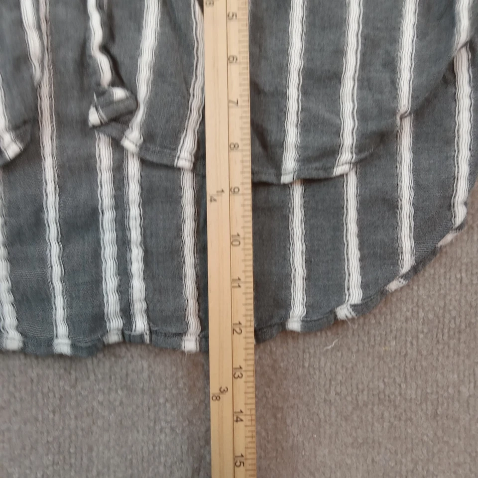 Vestido Holding Horses Anthropolgie para mujer talla 4 gris blanco a rayas sin mangas Foto 3 de 4