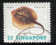 Singapore. 273. $2. Stingray. Sea Shells. Used. 1977