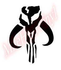 Mandalorian Bantha Skull Star Wars Vinyl Decal Window Sticker