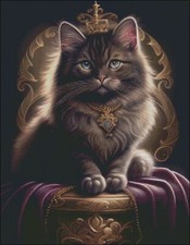 Throne Kitty - Counted Cross Stitch Kits Needlework Embroidery DIY