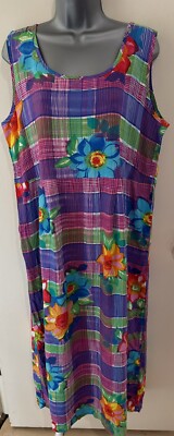 Vintage Jams World Bloom Floral Hawaiian Dress 90s Y2K Label Size XL