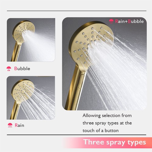 Decaura 9'' Rain Shower Head Set Brushed Gold Brass Gooseneck Shower Rail Combo - Picture 7 of 10