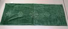  1 Velvet Embroidered Embellished Snowflake Table Runner 14 x 34  Emerald NEW