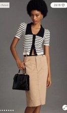 NWT Anthropologie Maeve THE COLETTE SKIRT Women  s Warm Wheat XL Khaki Midi 