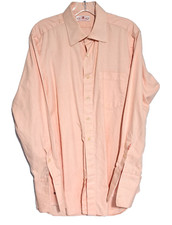 VTG The Custom Shop Mens Button Down Light Pink Size L Dress Shirt MADE IN USA