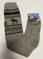 Yak Wool Blend Knee High Socks Thermal Grey L 39-40 Mongolia