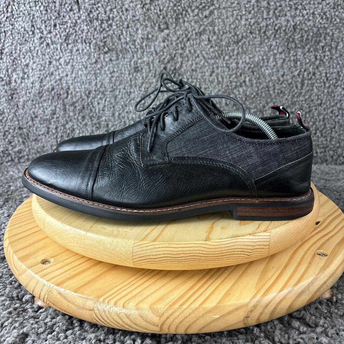 Ben Sherman Oxford Shoes Birk Mens 11.5 Cap Toe Black 