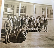 MALTA  SCHOOL pupils RAF LUQA sepia small  PHOTOGRAH  1961 6/6CM