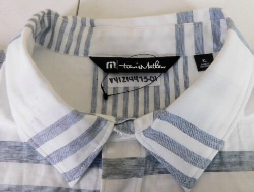 Travis Mathew Button Down Shirt Mens XL Long Sleeve Striped NWOT - Picture 4 of 4