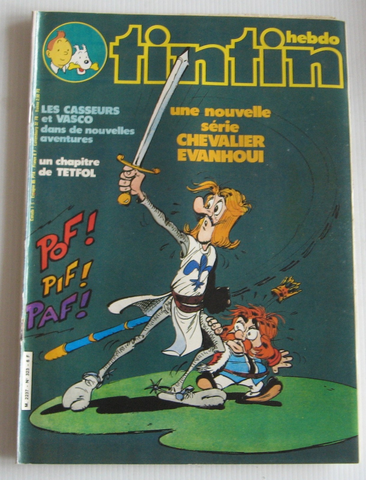 Tintin Journal No. 323 Knight Fainted The Rioters and Vasco Good Condition 1978