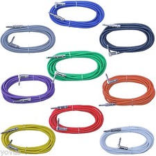9rainbow colors Right Angle to Straight 1/4 guitar pedal patch cable 6 ft cord