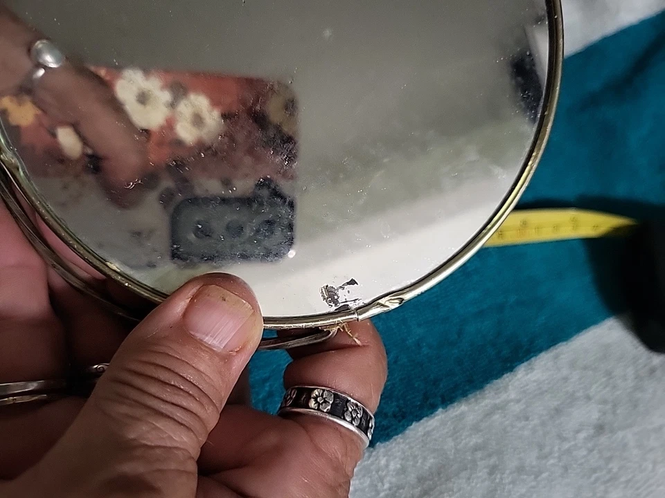 Tocador vintage independiente espejo giratorio base de porcelana floral B22 Foto 2 de 4