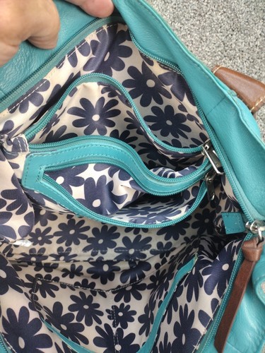 Nino Bossi Brenna Schultertasche groß Leder Tasche türkis/aquablau Shopper - Bild 13 von 18