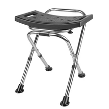 Height Adjustable Folding Shower Chair Seat, Stainless Steel Small Shower Cha...