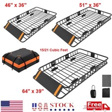 465164 Roof Rack Basket Rooftop Cargo Carrier Car Luggage Holder W Bag 465164 Roof Rack Basket Rooftop Cargo Carrier Car Luggage Holder W Bag