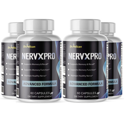 NERVXPRO - Brain Support- 4 Bottles - 240 Capsules