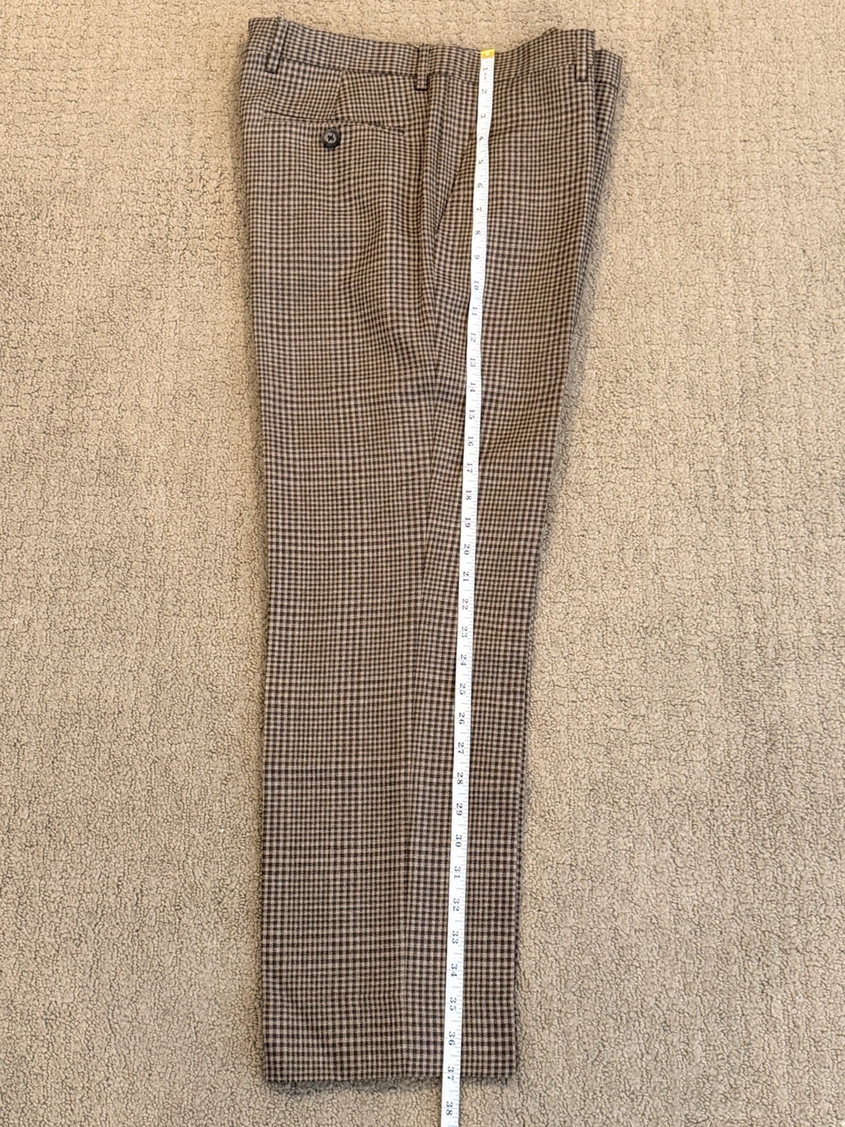 Etro Milano Men’s 50 34W Brown Plaid 100percent Wool Pants Italy New No Tags image 6