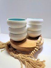 Lazuro Celeste Turquoise Ramekins Set of 6, Porcelain Bowls