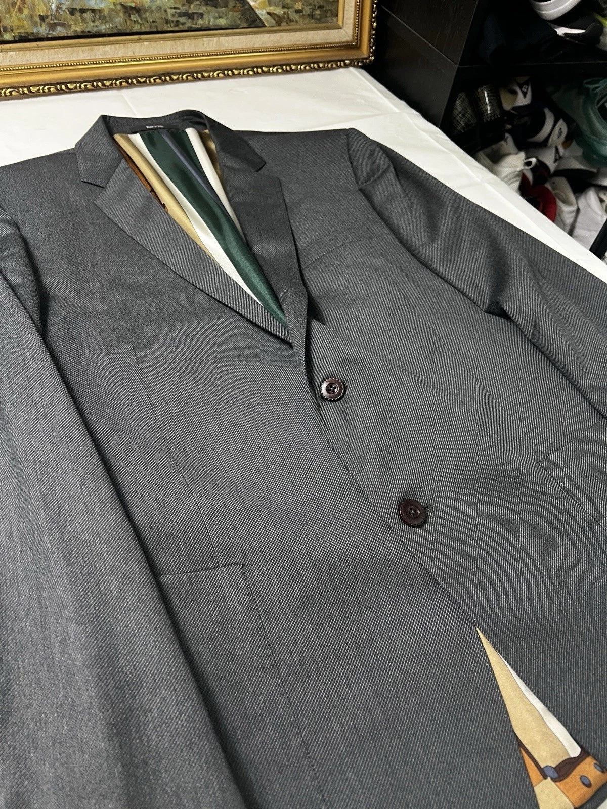 Giacca tuta blazer uomo Gucci EU 54 R US 44 grigio lana ottime condizioni