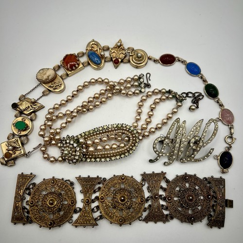 Chanel Signed Jewelry Repair Lot Eugene Scarab Bracelet AML Brooch Mixed Vintage