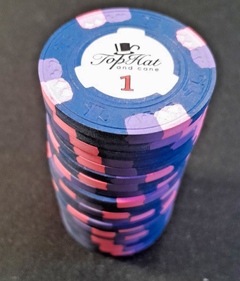 $1 Paulson World Top Hat And Cane WTHC Poker Chips Clay - 20 Chips