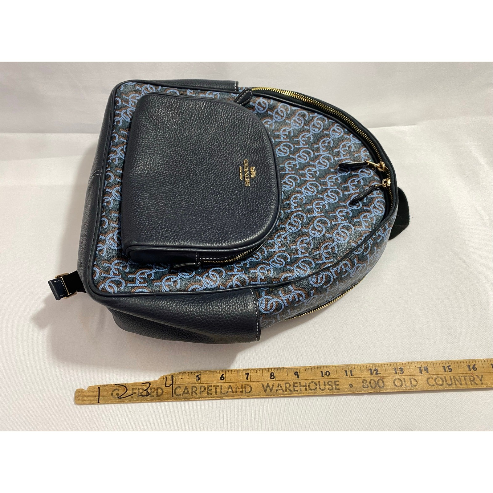 Coach Backpack + Wristlet Set – All Blue Signature Logo – Matching Pair image 6