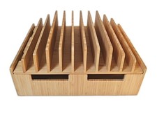 Bamboo 10-Port Charging Station & Docking Organizer for Smartphones Stand Only 