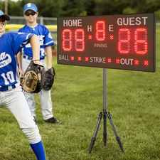 Baseball LED Display Green Scoreboard w/ Remote Control for matches & activities