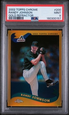 2002 TOPPS CHROME GOLD REFRACTOR #200 RANDY JOHNSON PSA 9