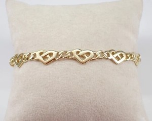 Authentic Heart Celtic Knot Unisex Fancy Tennis Bracelet 14K Yellow Gold Plated